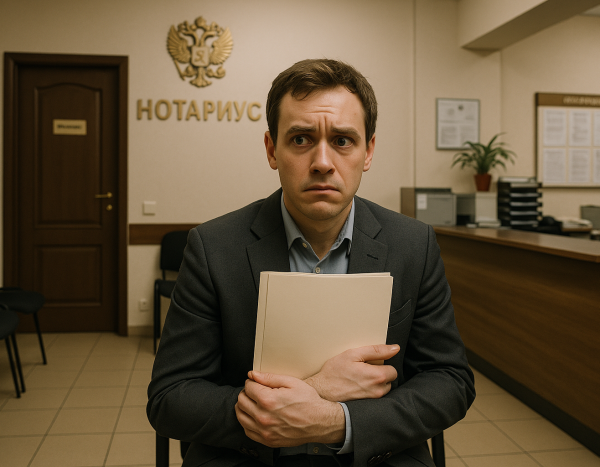 Нотариальный офис в России, человек с документами